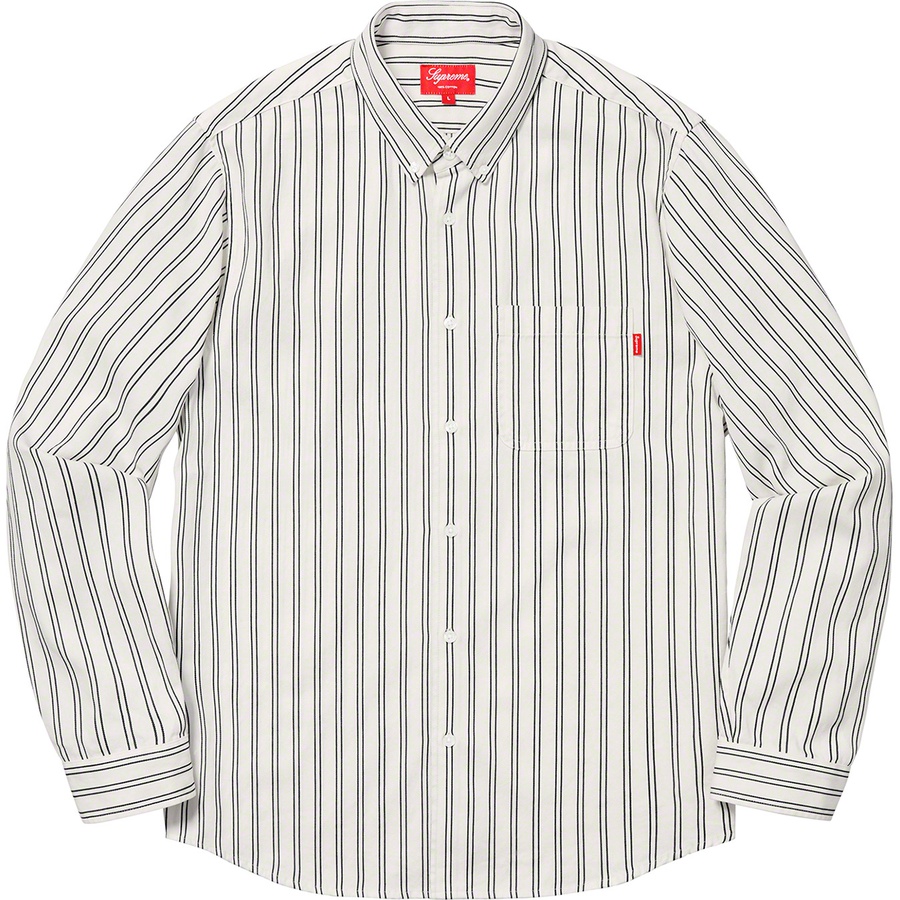 Details on Stripe Twill Shirt White from spring summer
                                                    2019 (Price is $128)