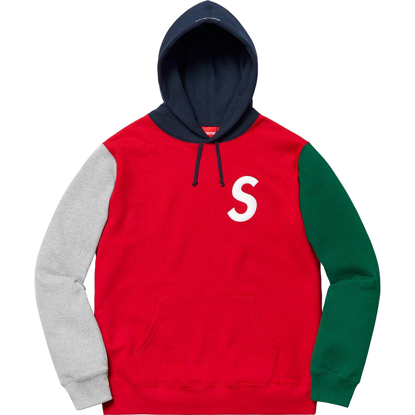 S Logo Colorblocked Hooded Sweatshirt 赤L