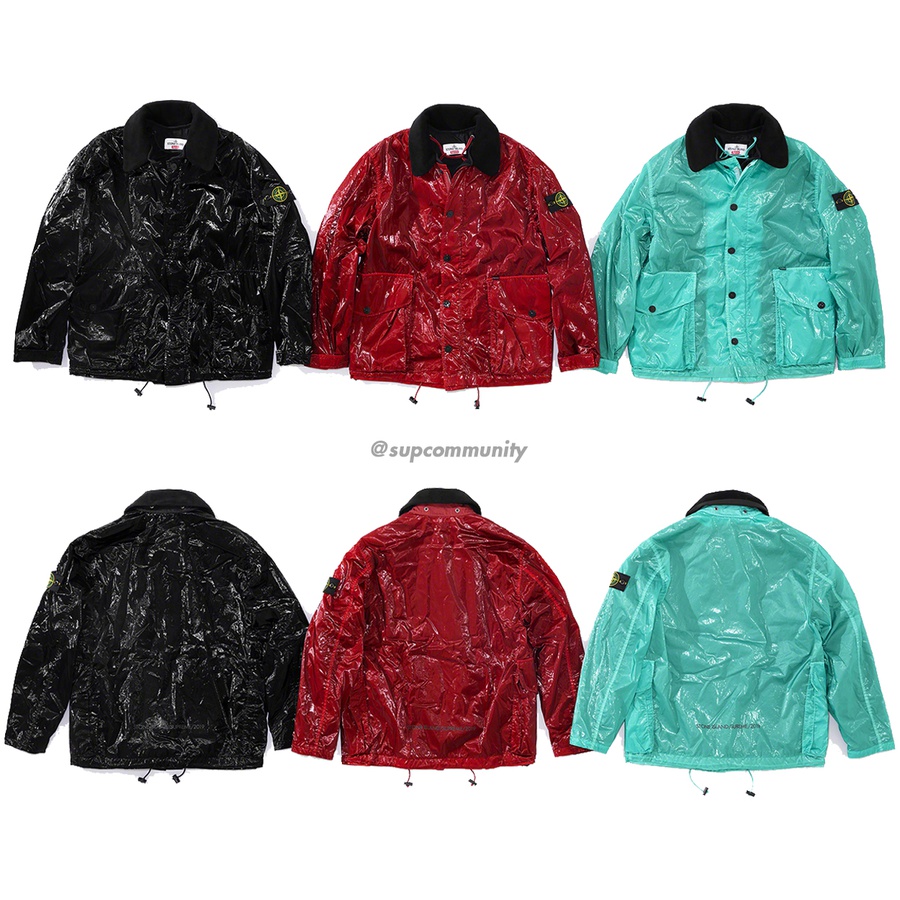 Details on Supreme Stone Island New Silk Light Jacket from spring summer
                                            2019 (Price is $998)