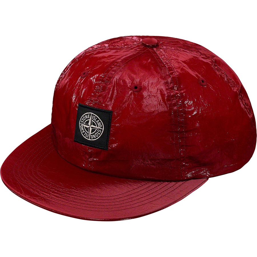 Details on Supreme Stone Island New Silk Light 6-Panel Red from spring summer
                                                    2019 (Price is $66)