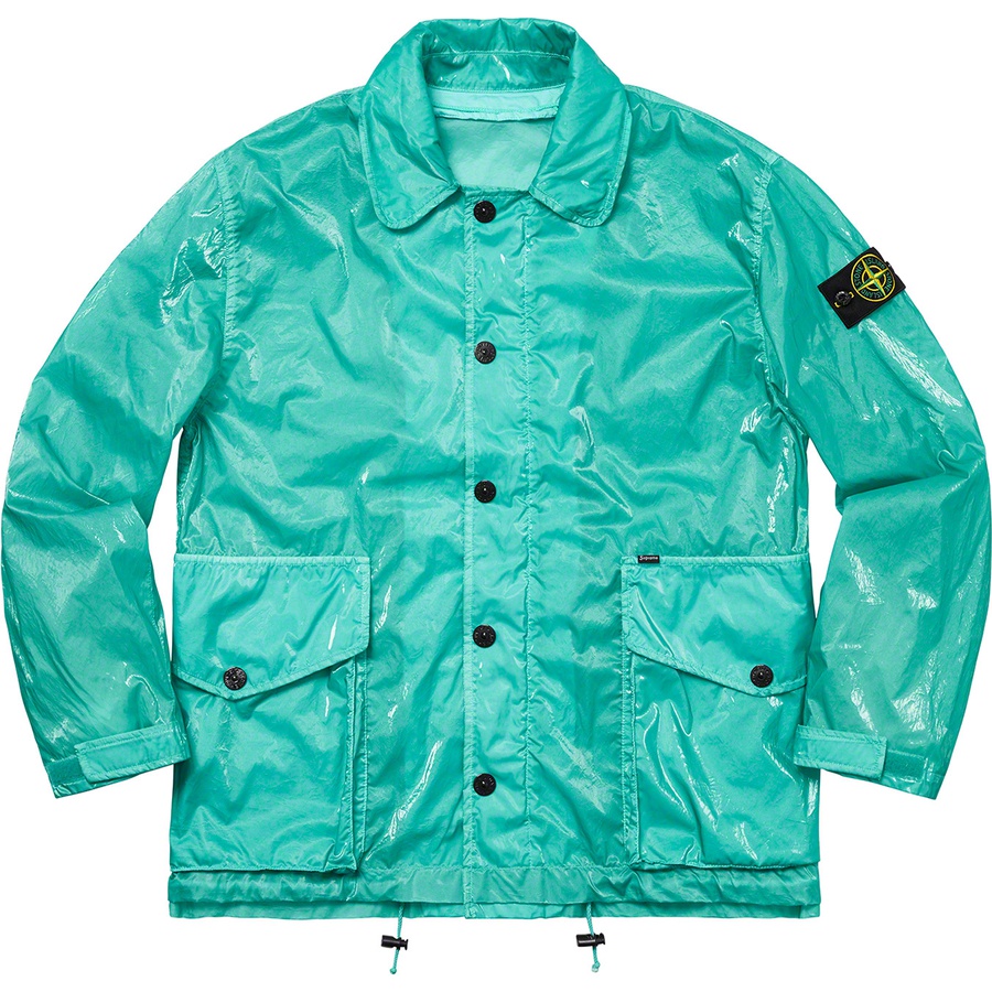 Details on Supreme Stone Island New Silk Light Jacket Light Blue from spring summer
                                                    2019 (Price is $998)