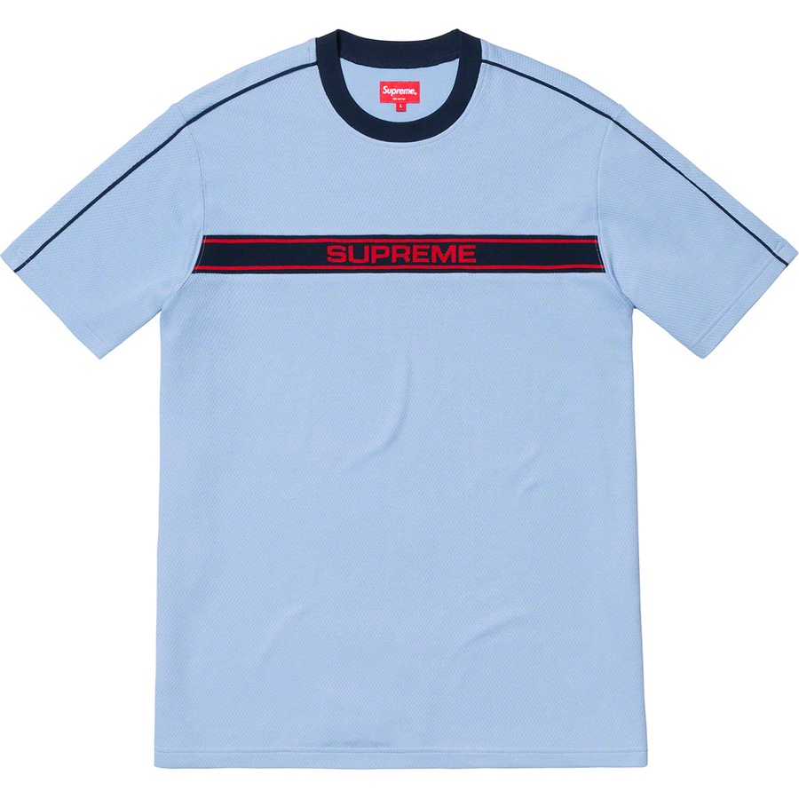 Details on Chest Stripe Logo S S Top Light Blue from spring summer
                                                    2019 (Price is $88)