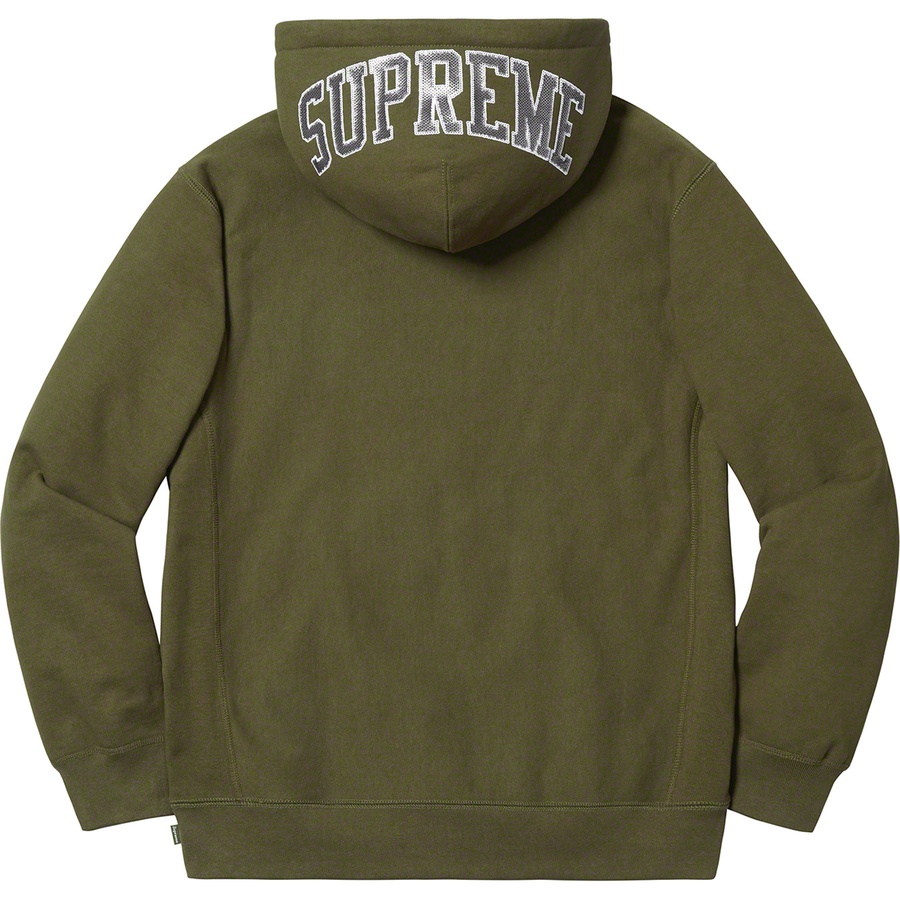 Details on Sequin Arc Hooded Sweatshirt Dark Olive from spring summer
                                                    2019 (Price is $158)