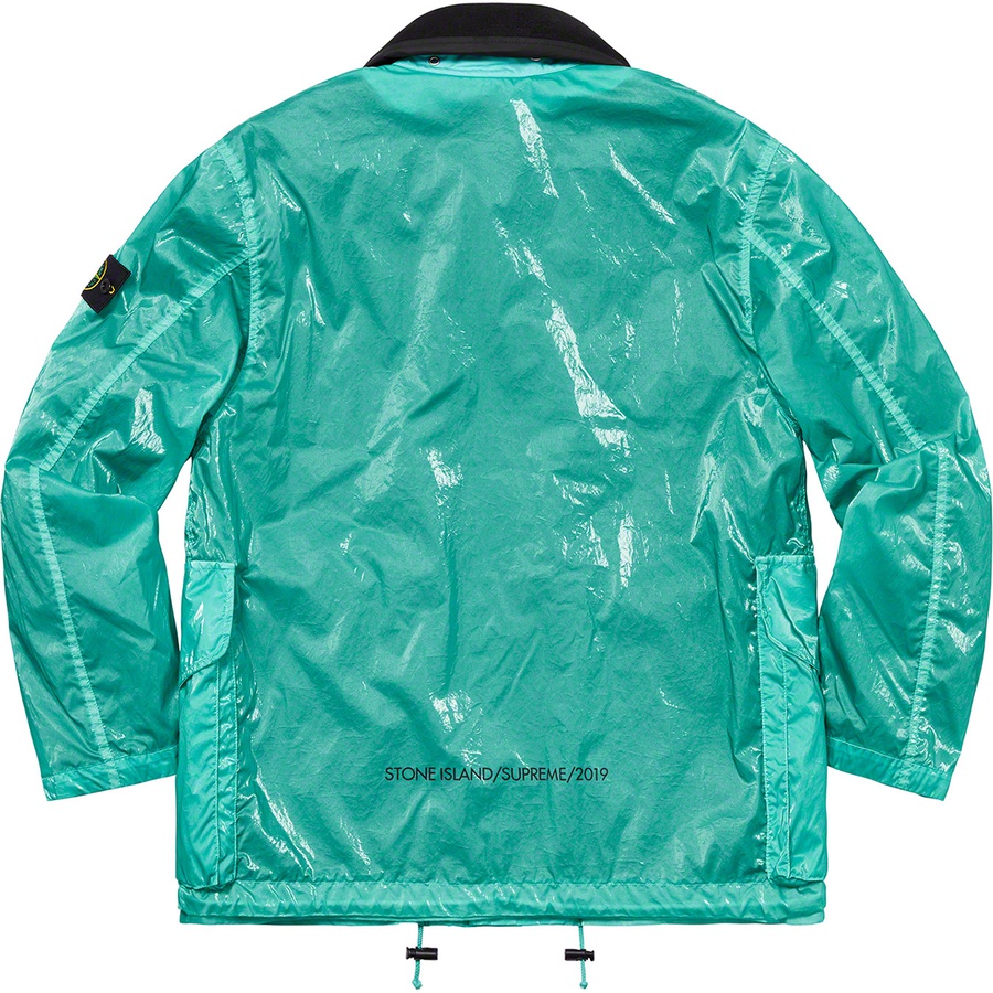 Details on Supreme Stone Island New Silk Light Jacket Light Blue from spring summer
                                                    2019 (Price is $998)