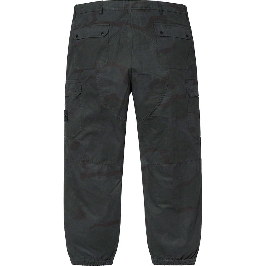 Details on Supreme Stone Island Camo Cargo Pant Black Camo from spring summer
                                                    2019 (Price is $348)