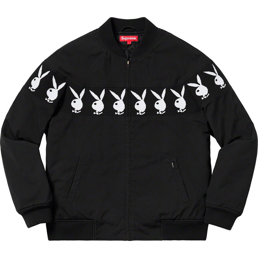 Details on Supreme Playboy© Crew Jacket Black from spring summer
                                                    2019 (Price is $238)
