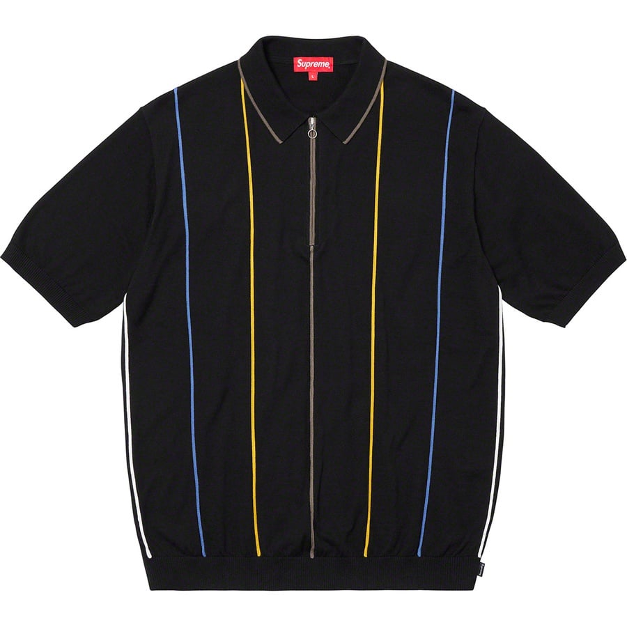 Details on Pinstripe Half Zip Polo Black from spring summer
                                                    2019 (Price is $128)