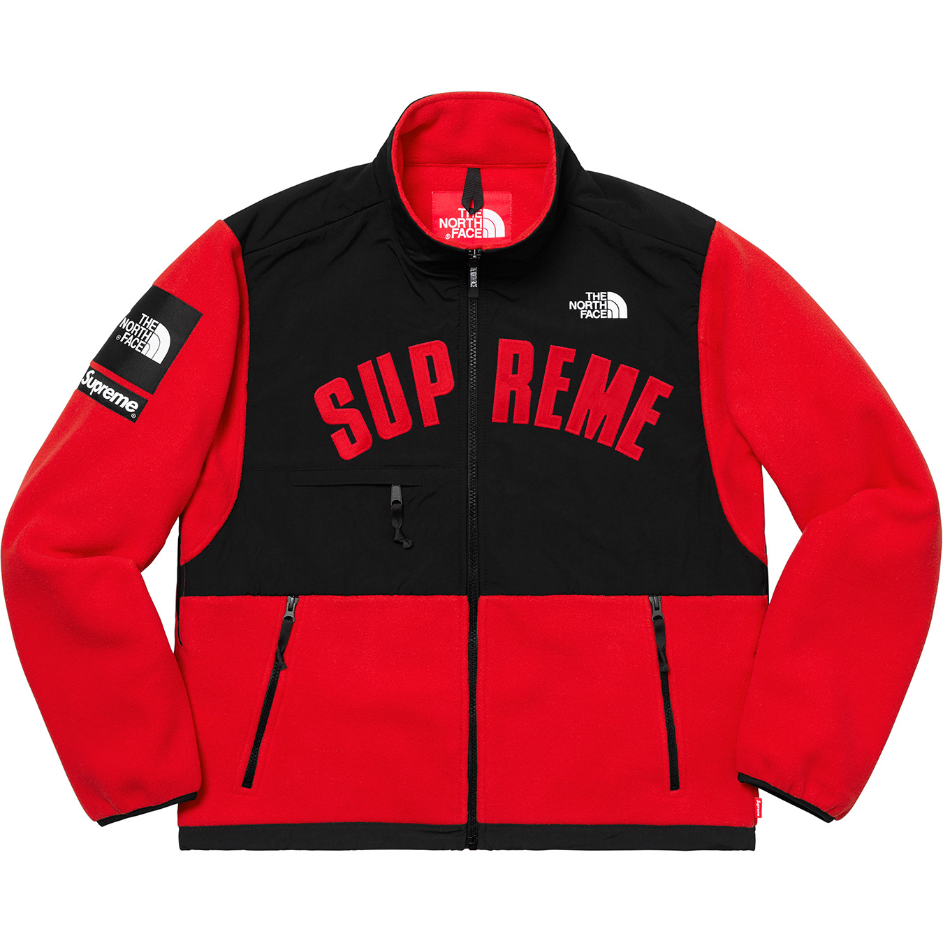 supreme the north face arc logo denali fleece jacket black