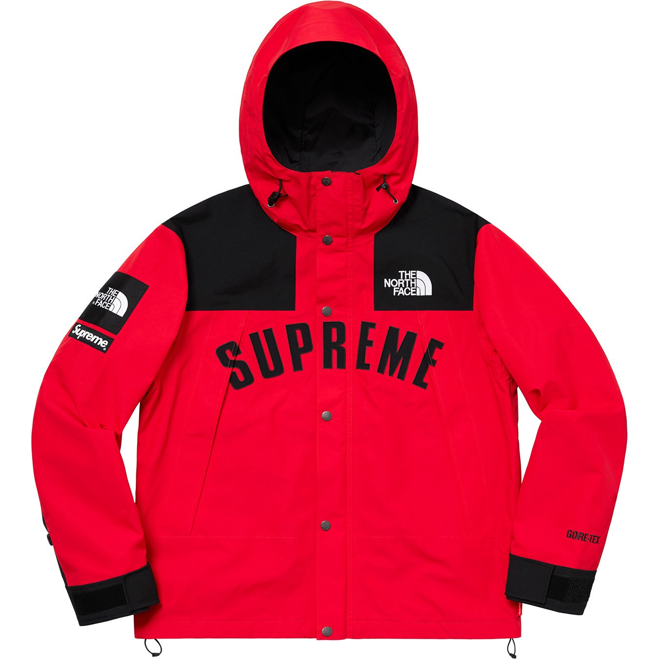 Supreme The North Face Logo Hooded Fleece Jacket Red
