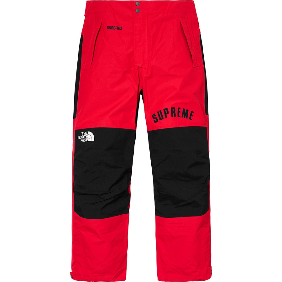 Details on Supreme The North Face Arc Logo Mountain Pant Red from spring summer
                                                    2019 (Price is $348)