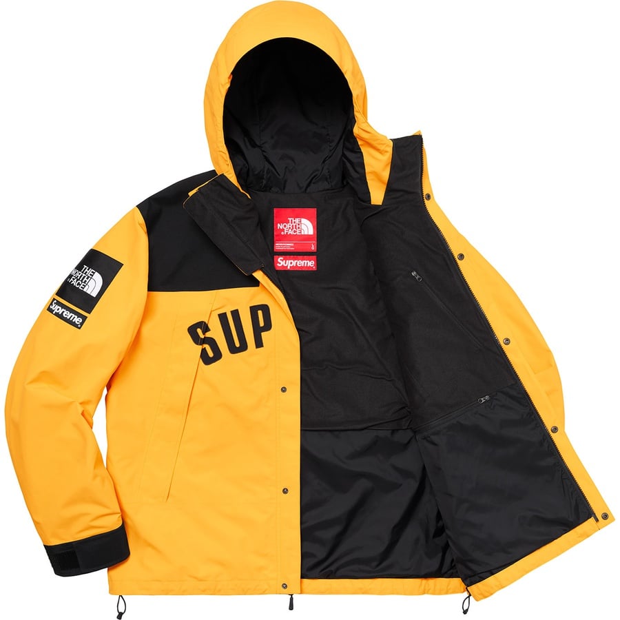 Details on Supreme The North Face Arc Logo Mountain Parka Yellow from spring summer
                                                    2019 (Price is $398)
