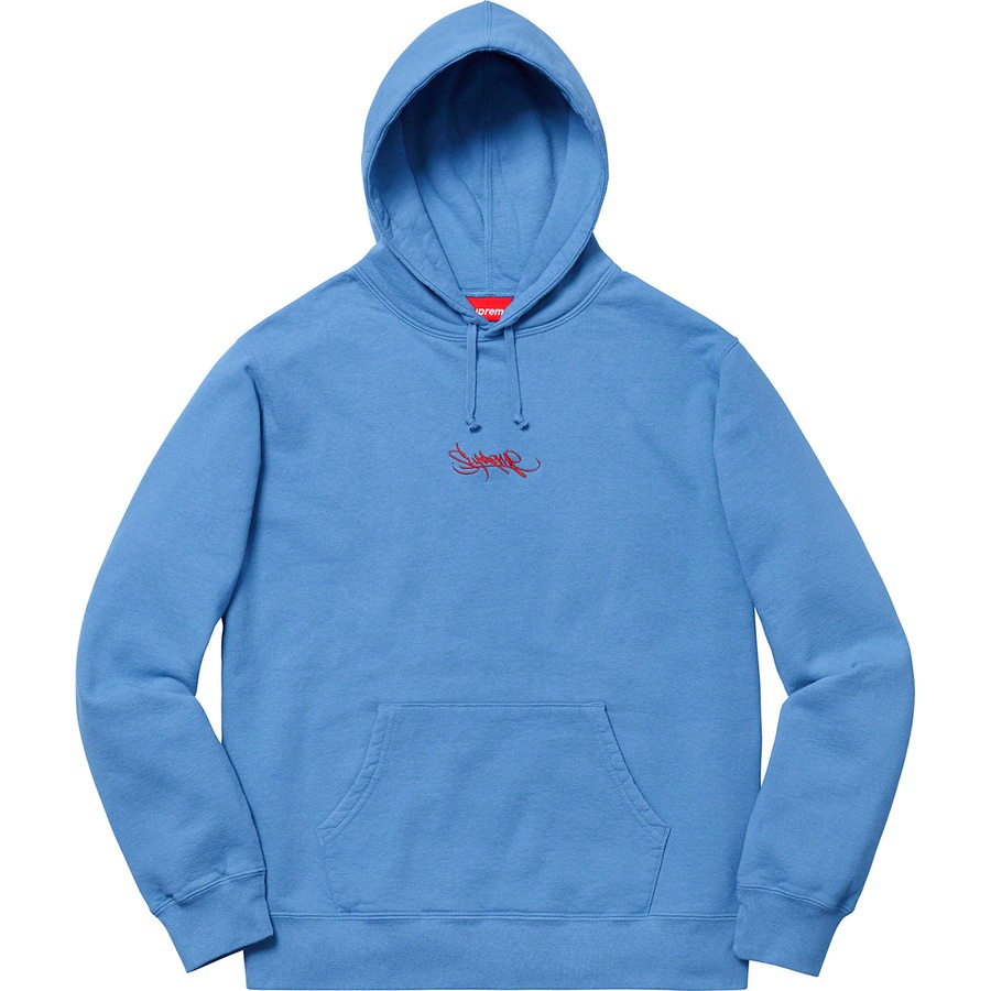 Details on Tag Logo Hooded Sweatshirt Columbia Blue from spring summer
                                                    2019 (Price is $148)