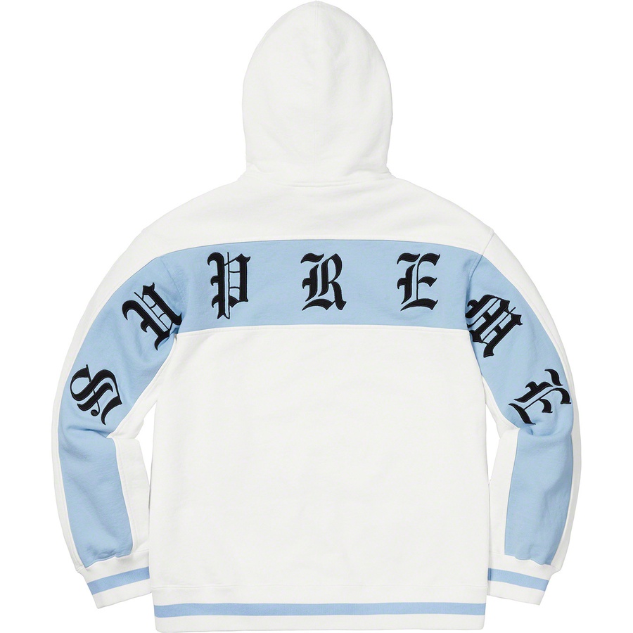 Details on Old English Stripe Zip Up Sweatshirt White from spring summer
                                                    2019 (Price is $158)