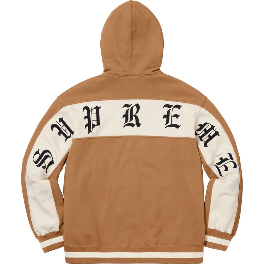 Details on Old English Stripe Zip Up Sweatshirt Brown from spring summer
                                                    2019 (Price is $158)