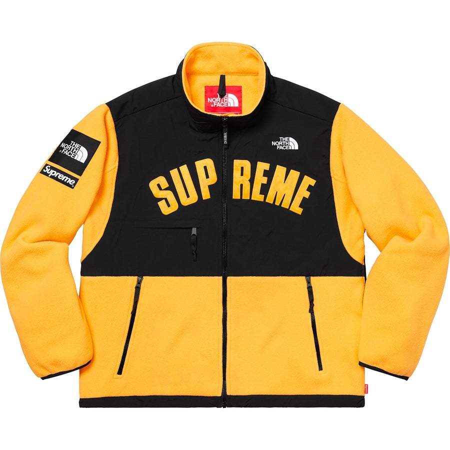 Details on Supreme The North Face Arc Logo Denali Fleece Jacket Yellow from spring summer
                                                    2019 (Price is $268)