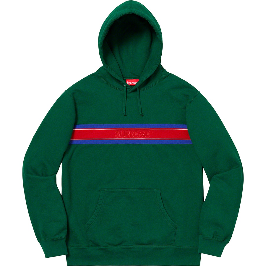Details on Chest Stripe Logo Hooded Sweatshirt Dark Green from spring summer
                                                    2019 (Price is $158)