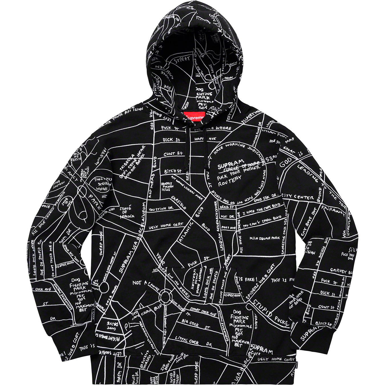 Gonz Embroidered Map Hooded Sweatshirt - spring summer 2019 - Supreme