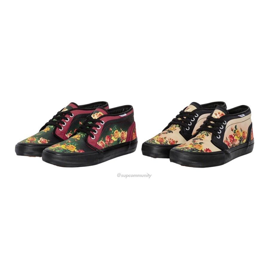 Details on Supreme Vans Jean Paul Gaultier Floral Print Chukka Pro from spring summer
                                            2019 (Price is $118)