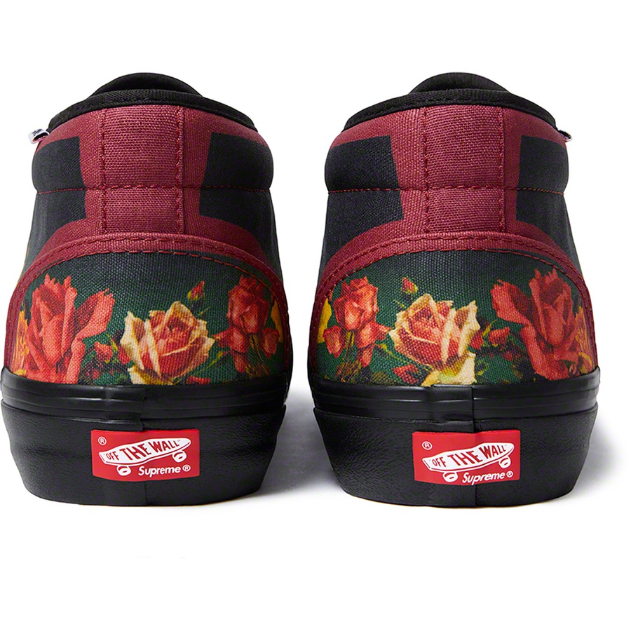 Details on Supreme Vans Jean Paul Gaultier Floral Print Chukka Pro Cardinal from spring summer
                                                    2019 (Price is $118)