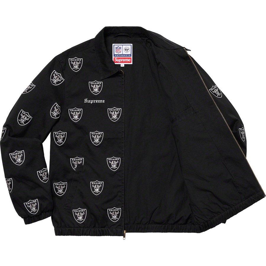 Details on Supreme NFL Raiders '47 Embroidered Harrington Jacket Black from spring summer
                                                    2019 (Price is $298)
