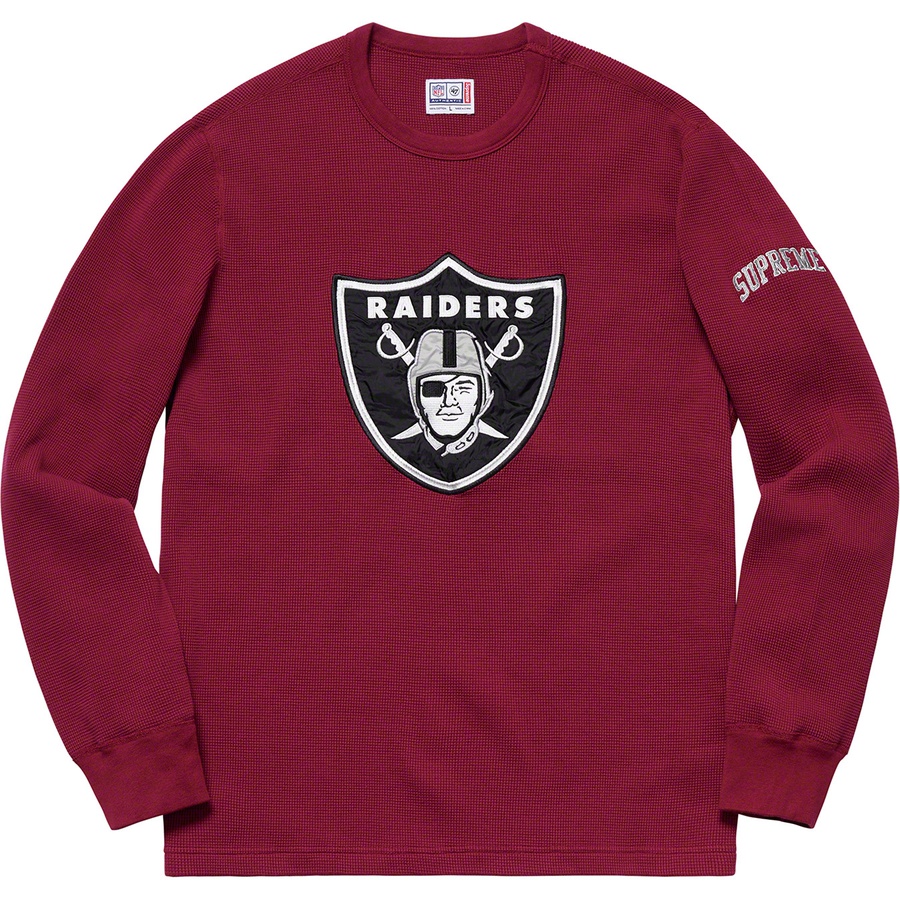 Details on Supreme NFL Raiders '47 Thermal Maroon from spring summer
                                                    2019 (Price is $110)