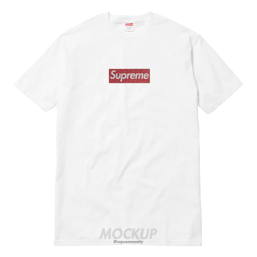 Supreme - 最安【白 M 】Swarovski Box Logo Tee シュプリームの+