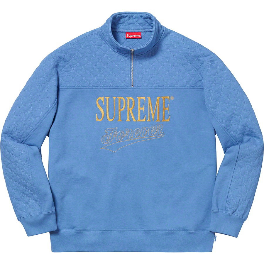 Details on Forever Half Zip Sweatshirt Columbia Blue from spring summer
                                                    2019 (Price is $148)