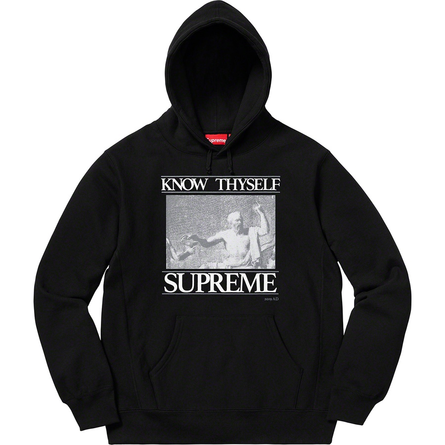 Details on Know Thyself Hooded Sweatshirt Black from spring summer
                                                    2019 (Price is $158)