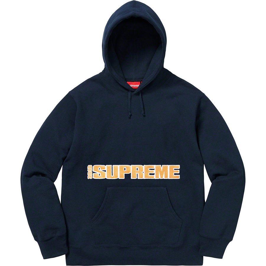 Details on Blockbuster Hooded Sweatshirt Navy from spring summer
                                                    2019 (Price is $158)
