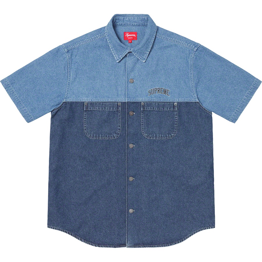 Details on 2-Tone Denim S S Shirt Blue from spring summer
                                                    2019 (Price is $128)