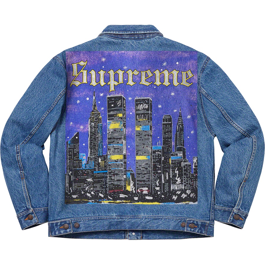 Details on New York Painted Trucker Jacket Blue from spring summer
                                                    2019 (Price is $238)