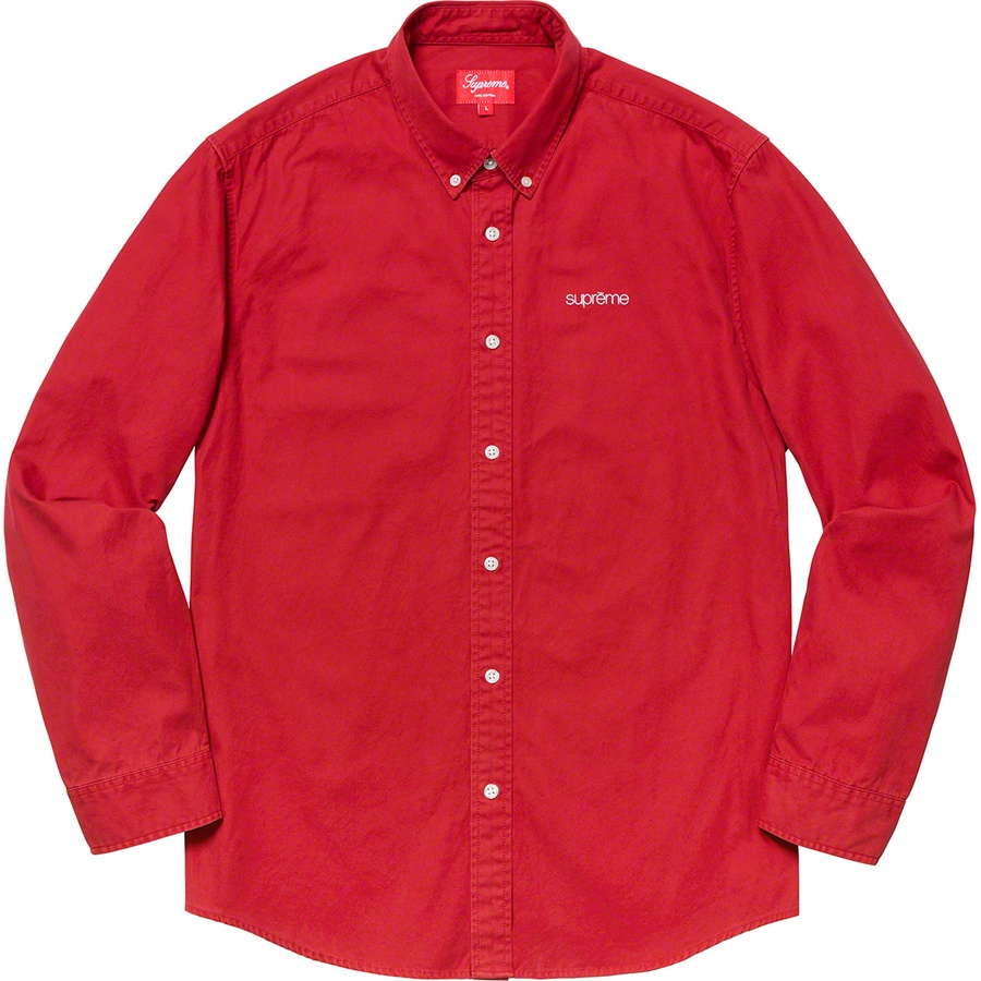 Details on Washed Twill Shirt Red from spring summer
                                                    2019 (Price is $128)