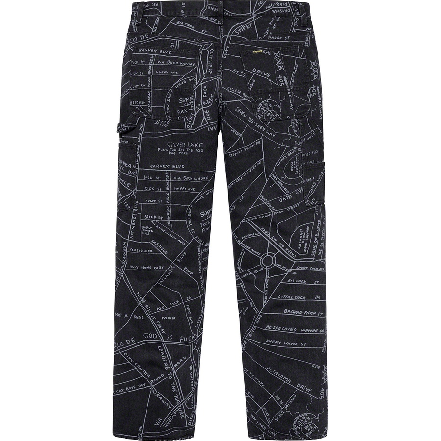 Details on Gonz Map Denim Painter Pant Washed Black from spring summer
                                                    2019 (Price is $158)