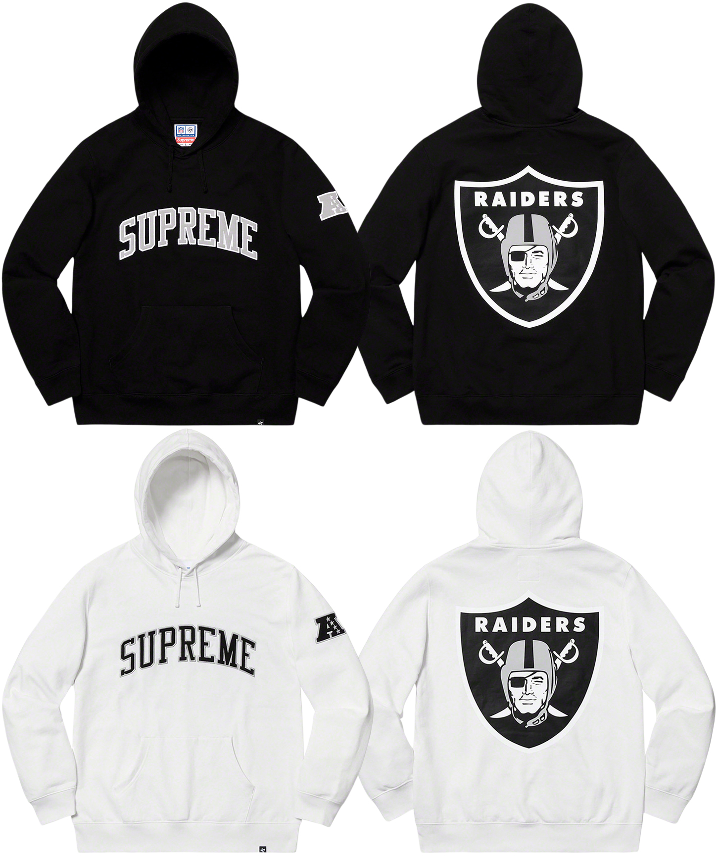Supreme SS19 x NFL Raiders 47 Hooded Sweatshirt SUP-SS19-10301