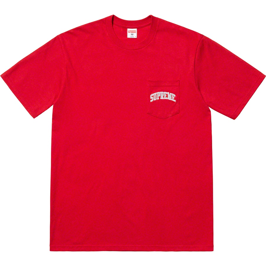 Details on Supreme NFL Raiders '47 Pocket Tee Red from spring summer
                                                    2019 (Price is $48)