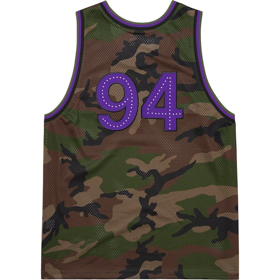 Details on Rhinestone Basketball Jersey Woodland Camo from spring summer
                                                    2019 (Price is $110)