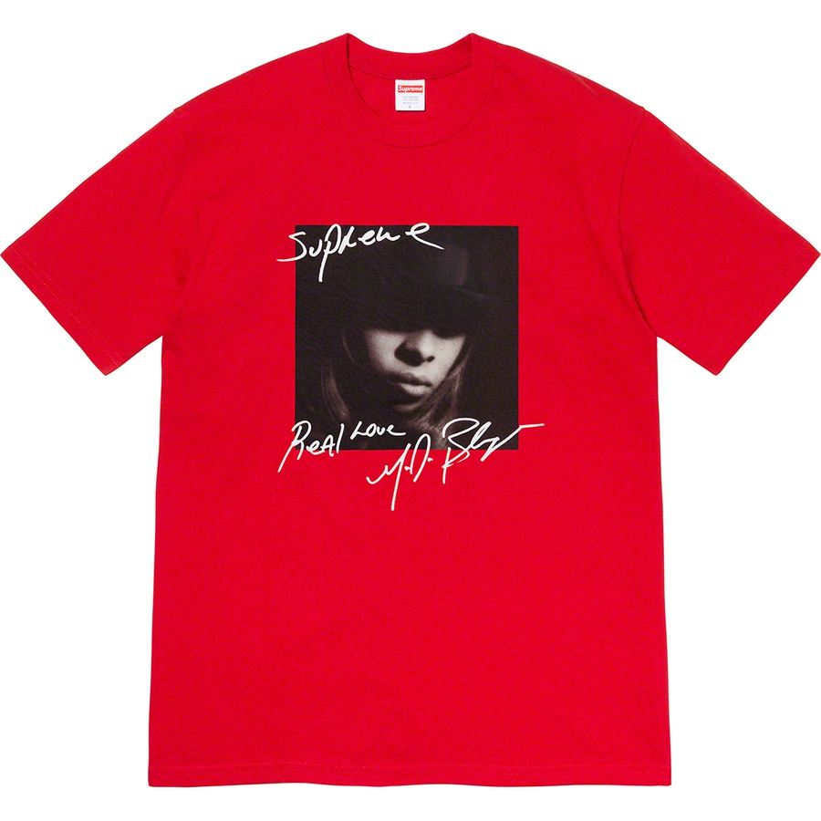 Details on Mary J. Blige Tee Red from fall winter
                                                    2019 (Price is $48)