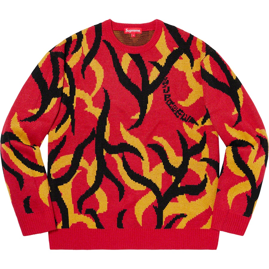 Details on Tribal Camo Sweater Red from fall winter
                                                    2019 (Price is $148)