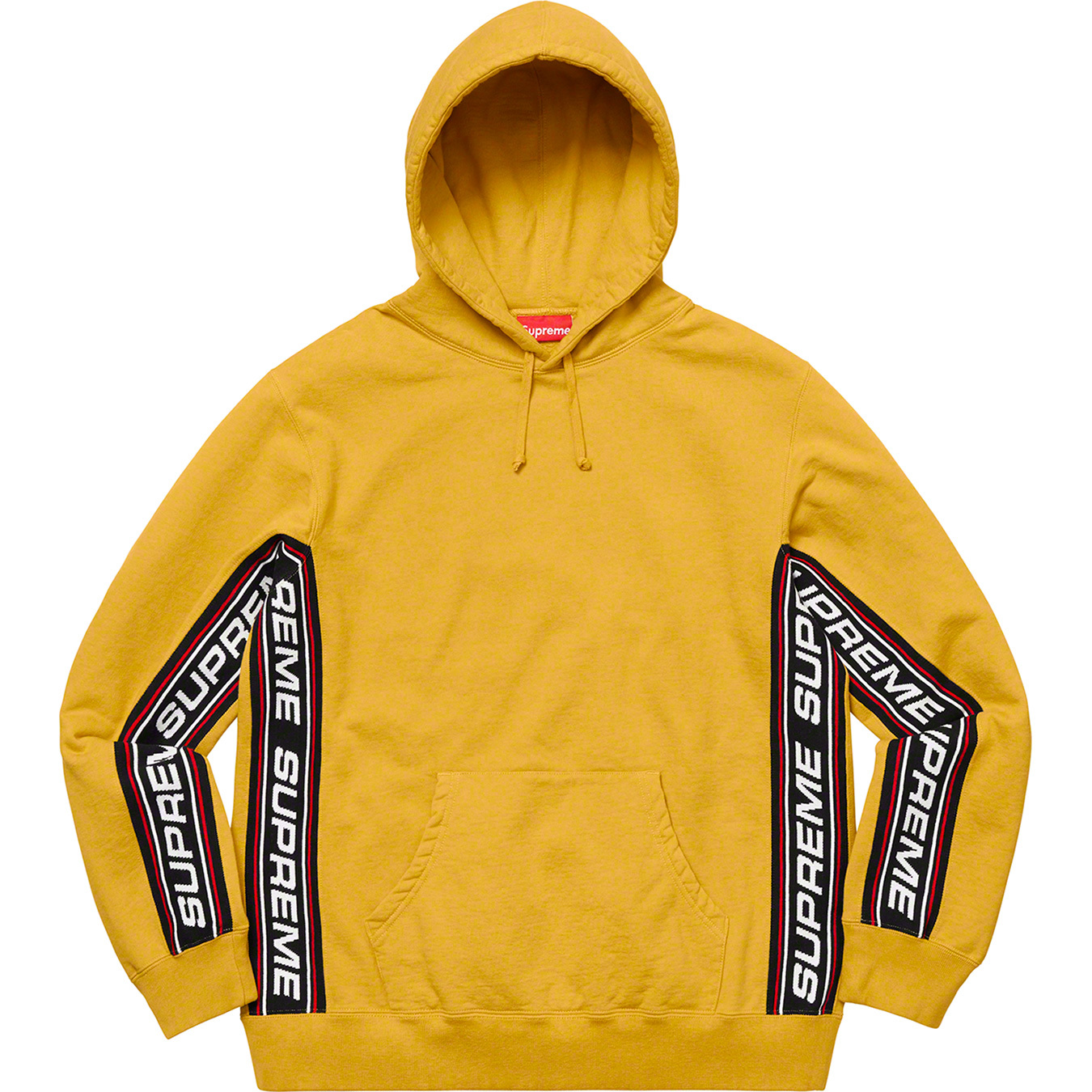 新品 S Supreme text rib hooded sweatshirt