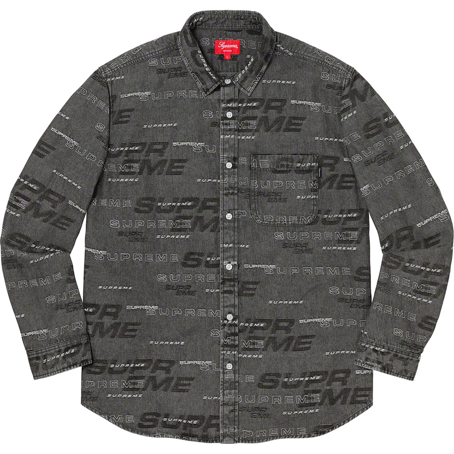 Details on Dimensions Logo Denim Shirt Black from fall winter
                                                    2019 (Price is $138)