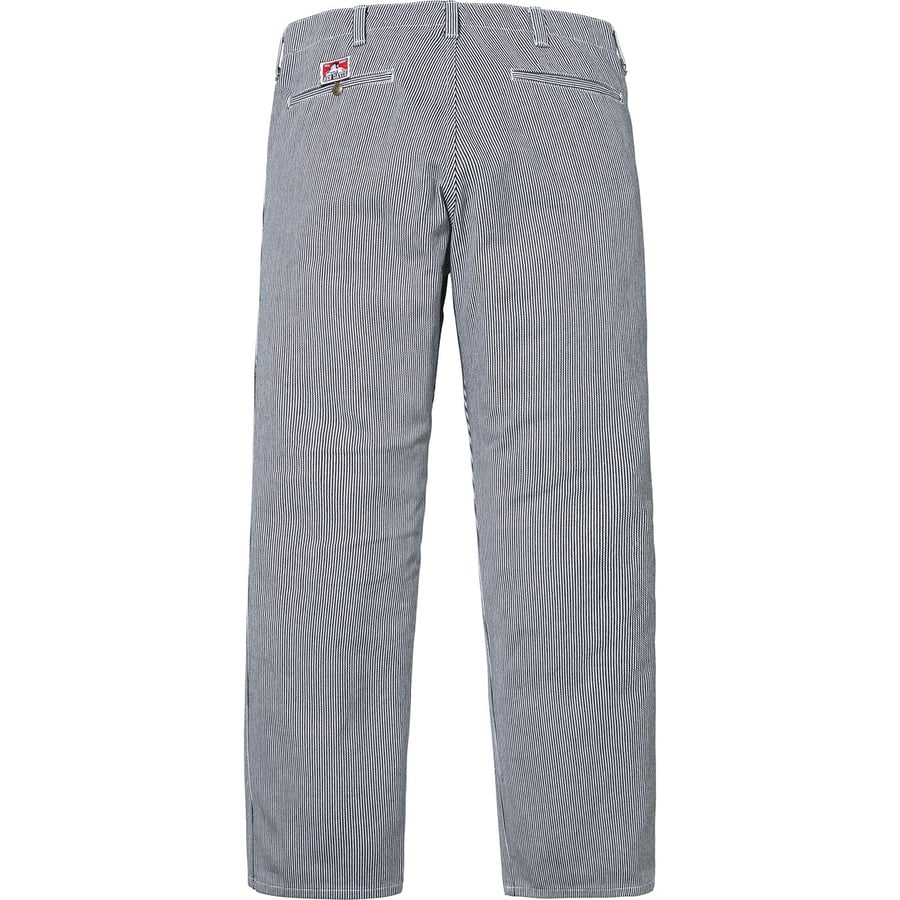 Details on Supreme Ben Davis Work Pant Hickory Stripe from fall winter
                                                    2019 (Price is $158)