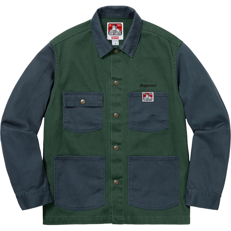 Details on Supreme Ben Davis Chore Coat Navy from fall winter
                                                    2019 (Price is $188)