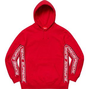 supreme text rib hooded sweatshirt