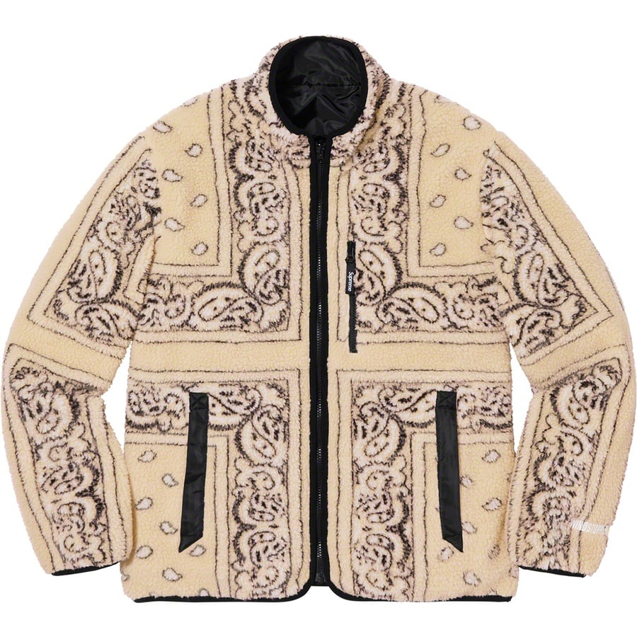 タン M Reversible Bandana Fleece Jacket