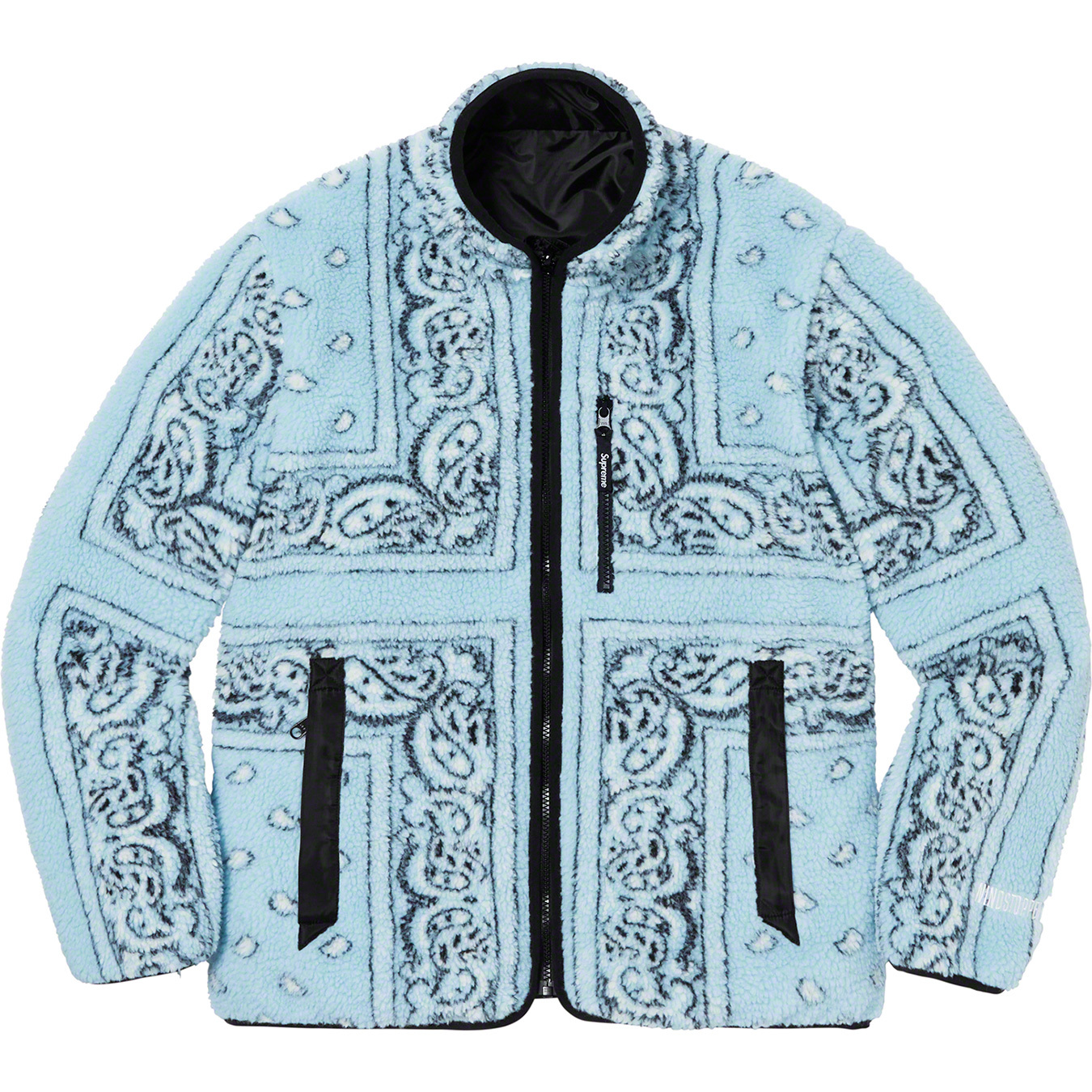 Supreme Reversible Bandana Fleece Jacket Light Blue Herren - FW19 - DE