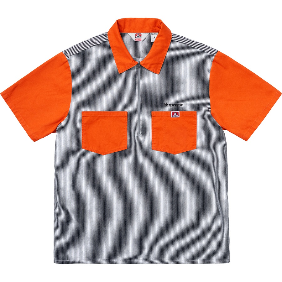 Details on Supreme Ben Davis Half Zip Work Shirt Hickory Stripe  from fall winter
                                                    2019 (Price is $110)