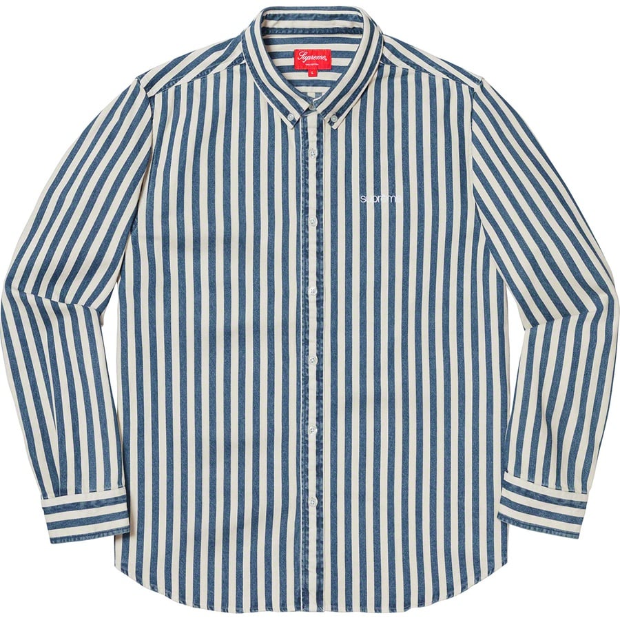Details on Denim Shirt Blue Stripe from fall winter
                                                    2019 (Price is $128)
