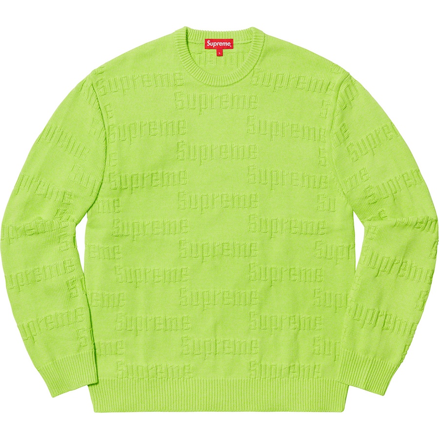 Details on Raised Logo Sweater Acid Green from fall winter
                                                    2019 (Price is $138)