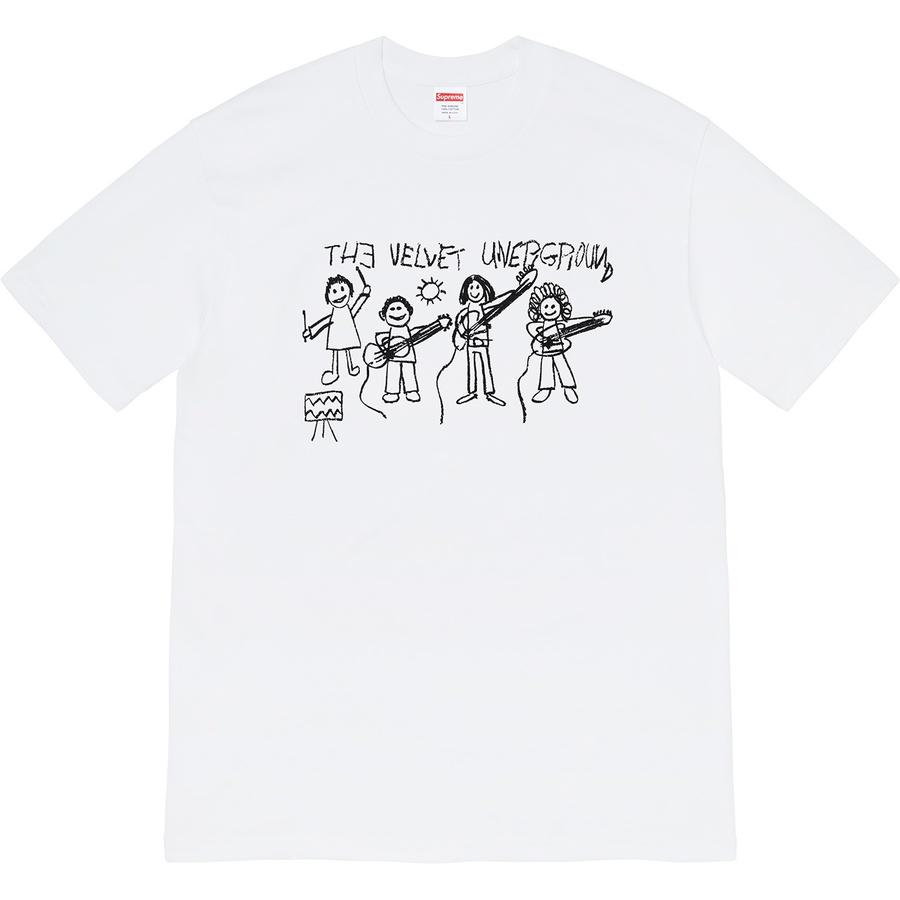 Details on Supreme The Velvet Underground Drawing Tee White from fall winter
                                                    2019 (Price is $48)