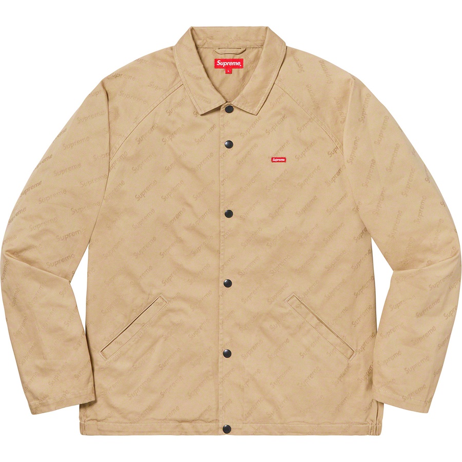 Details on Snap Front Jacquard Logos Twill Jacket Tan from fall winter
                                                    2019 (Price is $168)